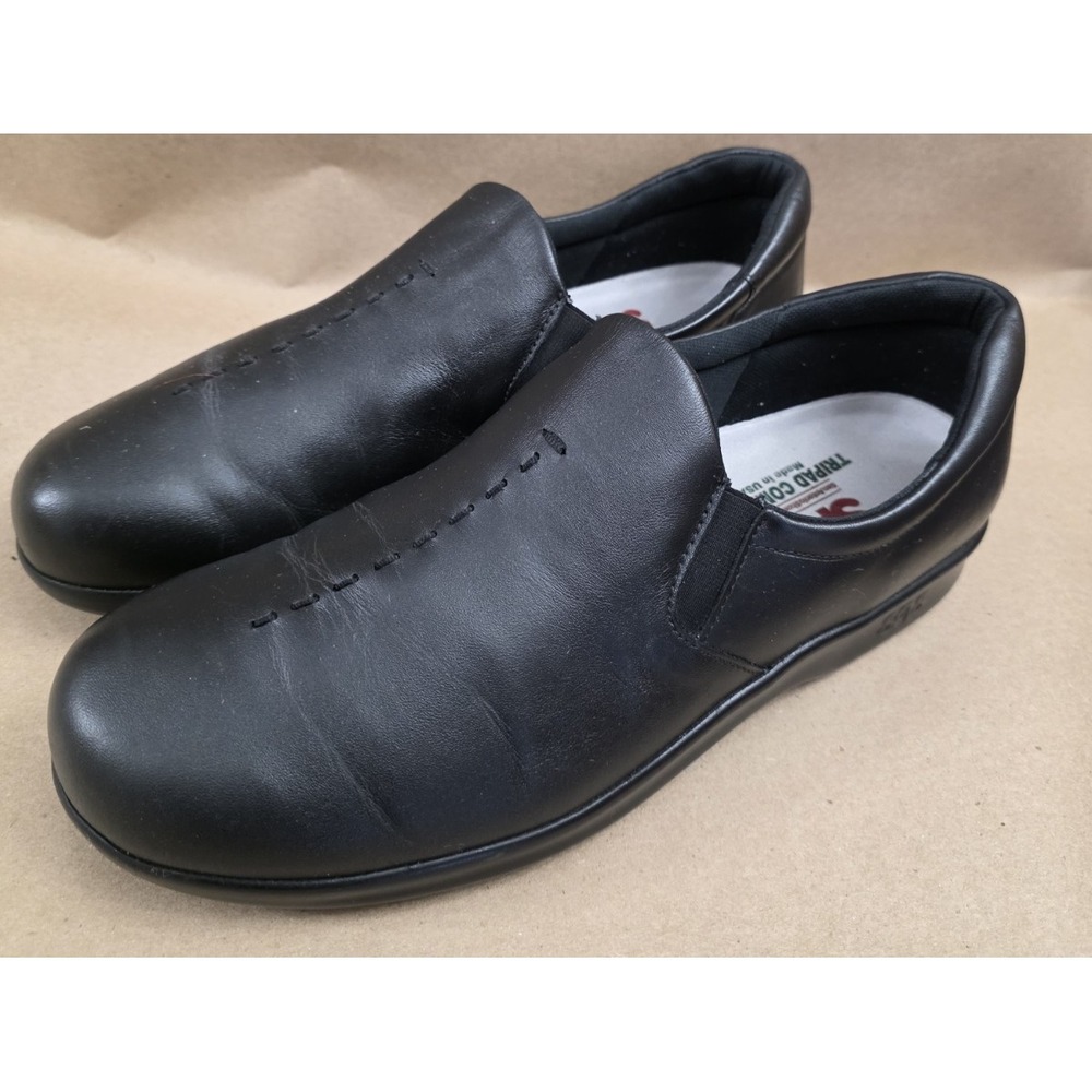 SAS (Sz 10.5 M) Viva Slip On Shoes Womens Loafers Comfort Work Black Leather